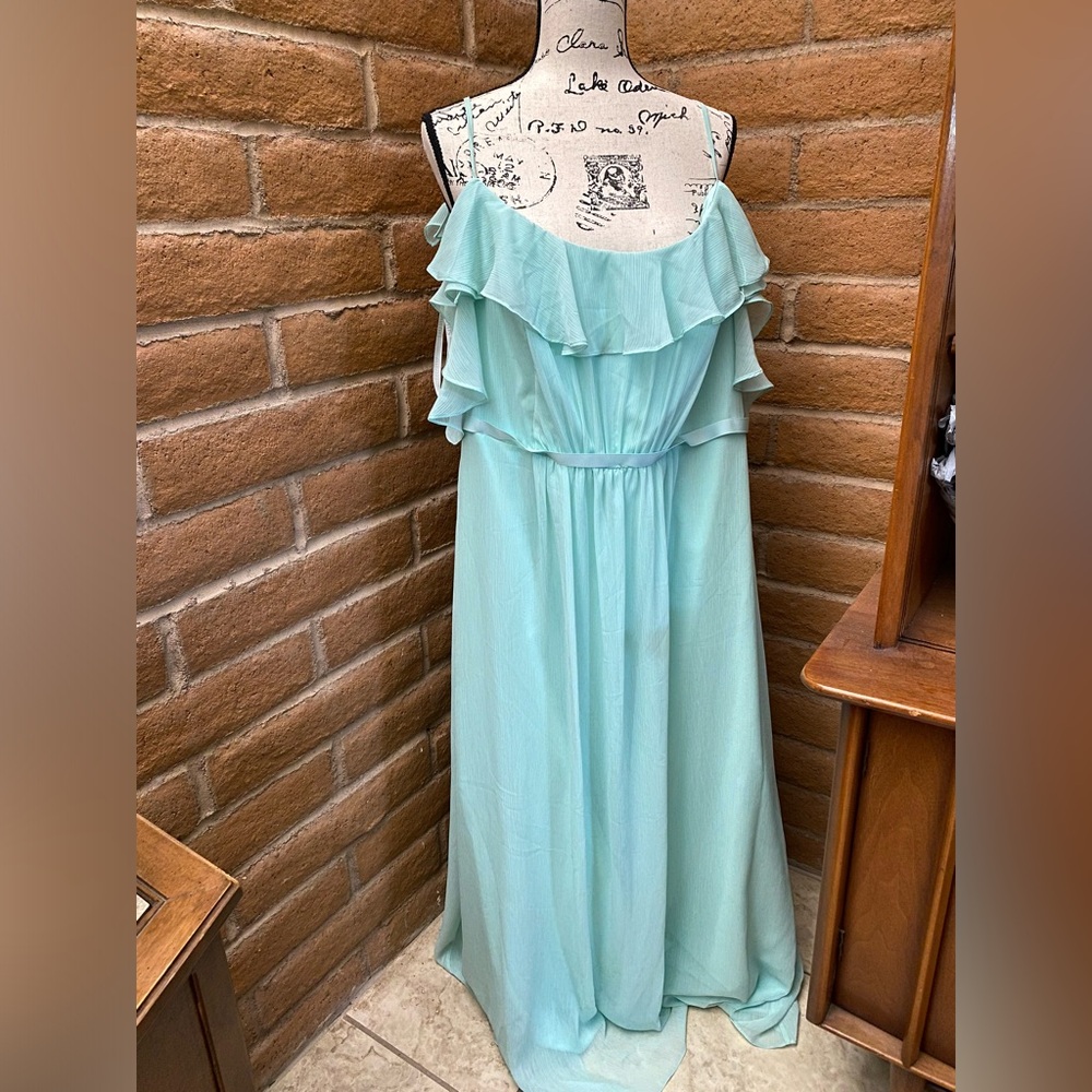 NWT David’s Bridal Mint Bridesmaid Gown